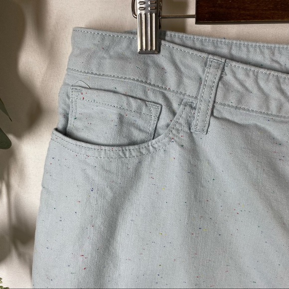 Lauren Conrad | Wide Leg Ankle Light Blue Pants Speckled Women’s Raw Hem Size 18 - Picture 5 of 14